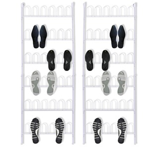 vidaXL, vidaXL Schuhregal für 18 Paar Schuhe 2 Stk. Stahl weiß, 