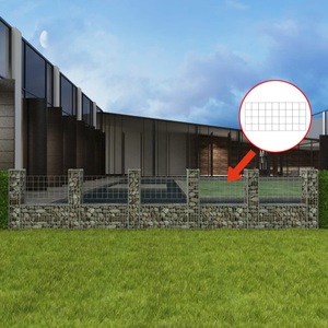 vidaXL, vidaXL Gabionenkorb U-Form Stahl 570×20×100 cm, vidaXL Gabionenkorb U-Form Stahl 570×20×100 cm