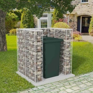 vidaXL, vidaXL Gabionen-Mülltonnenverkleidung für 1 Tonne Stahl 110x100x120cm