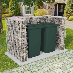 vidaXL, vidaXL Gabionen-Mülltonnenverkleidung für 2 Tonnen Stahl 180x100x120cm