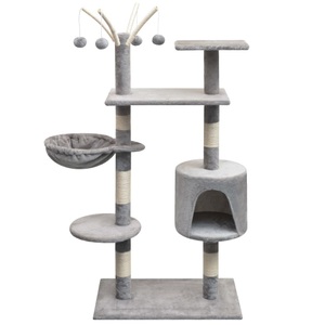Diverse Hardware, Katzen-Kratzbaum 125 cm Grau, vidaXL Katzen-Kratzbaum 125 cm Grau