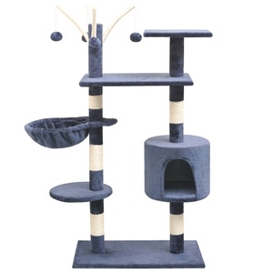 Diverse Hardware, Katzen-Kratzbaum 125 cm Dunkelblau, vidaXL Katzen-Kratzbaum 125 cm Dunkelblau