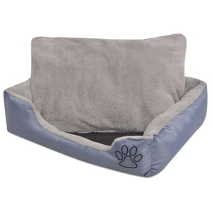 vidaXL, vidaXL Hundebett mit gepolstertem Kissen Größe S Grau, vidaXL Hundebett mit gepolstertem Kissen Größe S Grau