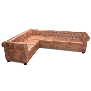 Diverse Hardware, Chesterfield Ecksofa 6-Sitzer Kunstleder Braun, vidaXL Chesterfield-Ecksofa 6-Sitzer Kunstleder Braun