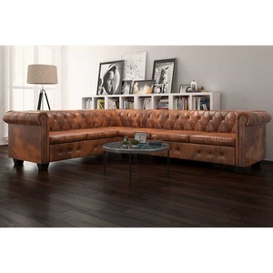 Diverse Hardware, Chesterfield Ecksofa 6-Sitzer Kunstleder Braun, vidaXL Chesterfield-Ecksofa 6-Sitzer Kunstleder Braun