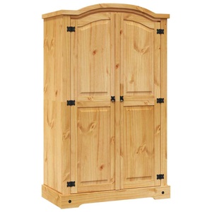 vidaXL, vidaXL Kleiderschrank im Mexiko-Stil Kiefer Massiv 2 Türen, vidaXL Kleiderschrank Mexiko-Stil Kiefernholz 2 Türen