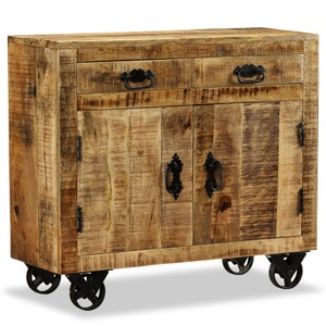 Diverse Hardware, Kommode mit 2 Schubladen und 1 Schrankfach Mangoholz, 