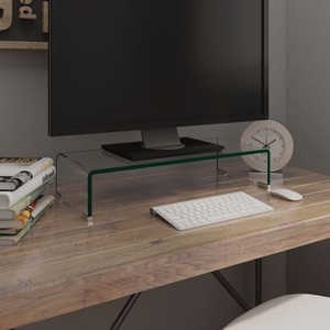 vidaXL, vidaXL TV-Tisch/Bildschirmerhöhung Glas Transparent 60x25x11 cm, vidaXL TV-Tisch/Bildschirmerhöhung Glas Transparent 60x25x11 cm