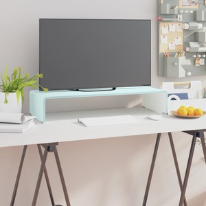 vidaXL, vidaXL TV-Tisch/Bildschirmerhöhung Glas Weiß 70x30x13 cm, vidaXL TV-Aufsatz/Monitorerhöhung Glas Grün 70x30x13 cm