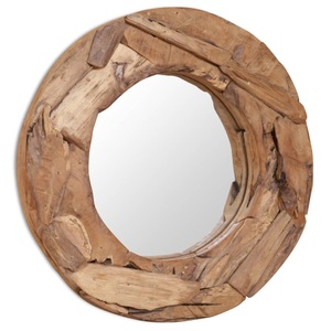 Diverse Hardware, Dekorativer Spiegel Teak 60 cm Rund, vidaXL Dekorativer Spiegel Teak 60 cm Rund