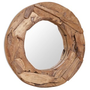 Diverse Hardware, Dekorativer Spiegel Teak 60 cm Rund, vidaXL Dekorativer Spiegel Teak 60 cm Rund