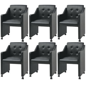 vidaXL, vidaXL Esszimmerstühle 6 Stk. Schwarz Kunstleder, 