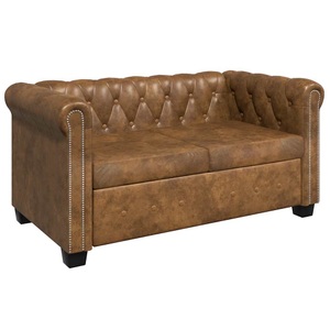 Diverse Hardware, Chesterfield Sofa-Set 2-Sitzer und 3-Sitzer Kunstleder Braun, vidaXL Chesterfield-Sofas 2-Sitzer und 3-Sitzer Braun