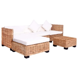 vidaXL, vidaXL Sofagarnitur 14-tlg. Natürliches Rattan