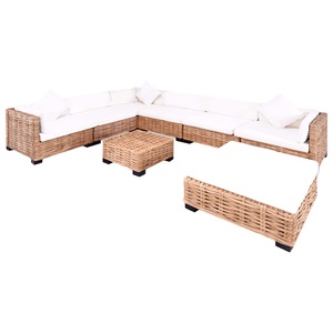 vidaXL, vidaXL Sofagarnitur 27-tlg. Natürliches Rattan