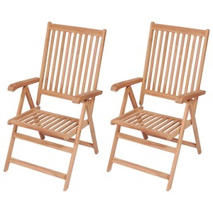 vidaXL, vidaXL Verstellbare Gartenstühle 2 Stk. Massivholz Teak