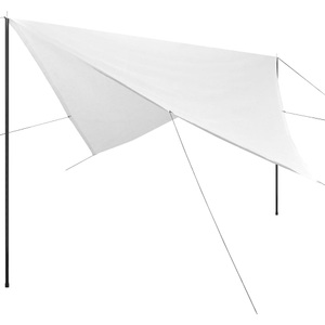 Diverse Hardware, Sonnensegel mit Gestell HDPE Quadratisch 3 x 3 m Weiss, 