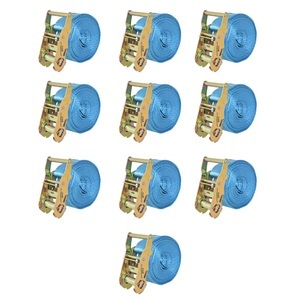 vidaXL, vidaXL Ratschen-Spanngurte 10 Stk. 2 Tonnen 6m×38mm Blau, vidaXL Ratschen-Spanngurte 10 Stk. 2 Tonnen 6m×38mm Blau