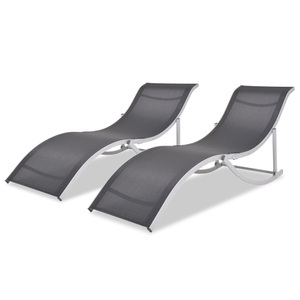 Diverse Hardware, Klappbare Sonnenliegen 2 Stk. Aluminium und Textilene, vidaXL Klappbare Sonnenliegen 2 Stk. Aluminium und Textilene