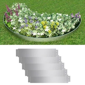 vidaXL, vidaXL Rasenzäune 5 Stk. Verzinkter Stahl 100x20 cm, vidaXL Rasenzäune 5 Stk. Verzinkter Stahl 100x20 cm