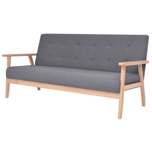 Diverse Hardware, 3-Sitzer Sofa Stoff Dunkelgrau