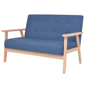 Diverse Hardware, 2-Sitzer-Sofa Stoff Blau