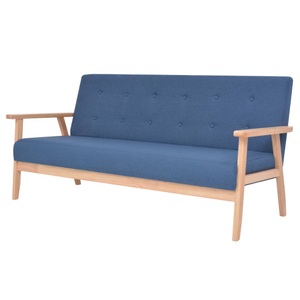Diverse Hardware, 3-Sitzer-Sofa Stoff Blau
