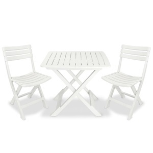 Diverse Hardware, 3-tlg. Bistro-Set Klappbar Kunststoff Weiss