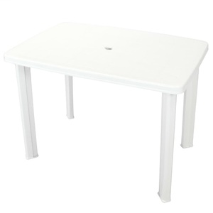 Gartentisch 101 x 68 x 72 cm Kunststoff Weiss