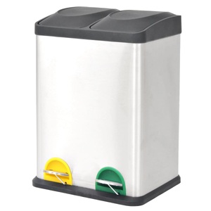 vidaXL, vidaXL Recycling Treteimer Edelstahl 36 L, vidaXL Recycling Treteimer Edelstahl 36 L