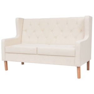 Diverse Hardware, 2-Sitzer-Sofa Stoff Cremeweiss