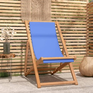 vidaXL, vidaXL Liegestuhl Teak 56×105×96 cm Blau