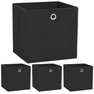 Diverse Hardware, Aufbewahrungsboxen 4 Stk. Vliesstoff 32 x 32 x 32 cm Schwarz, vidaXL Aufbewahrungsboxen 4 Stk. Vliesstoff 32x32x32 cm Schwarz