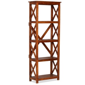 vidaXL, vidaXL Bücherregal Massivholz mit Honigfarbenem Finish 60x30x160 cm