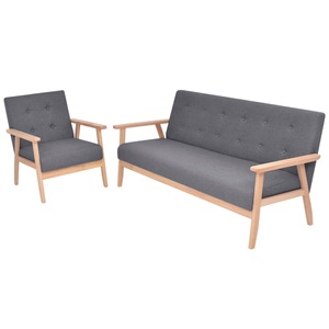 Diverse Hardware, Sofa-Set 2-tlg. Stoff Dunkelgrau, vidaXL Sofa-Set 2-tlg. Stoff Dunkelgrau