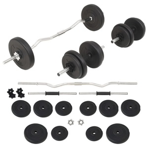 Diverse Hardware, Langhantel- und Kurzhantelset 30 kg, vidaXL Langhantel- und Kurzhantel-Set 30 kg