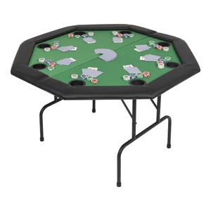 vidaXL, vidaXL 8-Spieler Poker Klapptisch 2-fach Zuklappbar Achteckig Grün, vidaXL 8-Spieler Poker Klapptisch 2-fach Zuklappbar Achteckig Grün