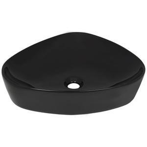 Diverse Hardware, Waschbecken Keramik Dreieckig Schwarz 50,5 x 41 x 12 cm, vidaXL Waschbecken Keramik Dreieckig Schwarz 50,5x41x12 cm