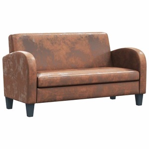 vidaXL, vidaXL 2-Sitzer Sofa Künstliches Veloursleder Braun, vidaXL 2-Sitzer Sofa Künstliches Veloursleder Braun