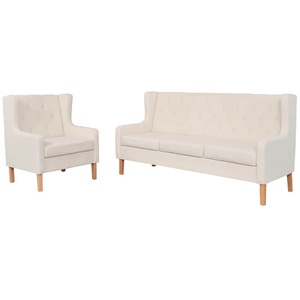 Diverse Hardware, Sofa-Set 2-tlg. Stoff Cremeweiss, vidaXL 2-tlg. Sofa-Set Stoff Cremeweiß