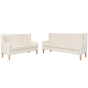 Diverse Hardware, Sofa-Set 2-tlg. Stoff Cremeweiss, vidaXL 2-tlg. Sofa-Set Stoff Cremeweiß
