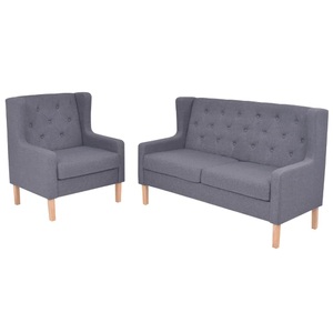 Diverse Hardware, Sofa-Set 2-tlg. Stoff Grau, vidaXL 2-tlg. Sofa-Set Stoff Grau