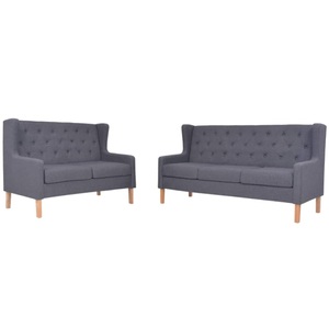Diverse Hardware, Sofa-Set 2-tlg. Stoff Grau, vidaXL 2-tlg. Sofa-Set Stoff Grau
