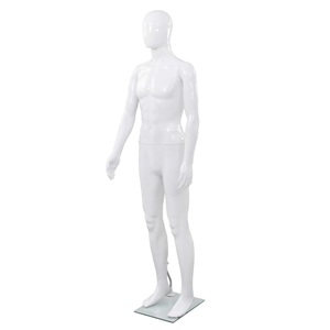 vidaXL, vidaXL Männliche Schaufensterpuppe mit Glassockel Weiß 185 cm, vidaXL Männliche Schaufensterpuppe mit Glassockel Weiß 185 cm