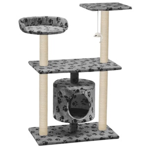 Diverse Hardware, Katzen-Kratzbaum Sisal 95 cm Grau Pfoten-Aufdruck