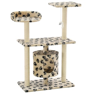 Diverse Hardware, Katzen-Kratzbaum Sisal 95 cm Beige Pfoten-Aufdruck