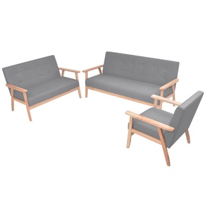 Diverse Hardware, Sofa-Set 3-tlg. Stoff Hellgrau, vidaXL Sofa-Set 3-tlg. Stoff Hellgrau