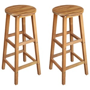 vidaXL, vidaXL Barhocker 2 Stk. Massivholz Akazie, vidaXL Barhocker 2 Stk. Massivholz Akazie