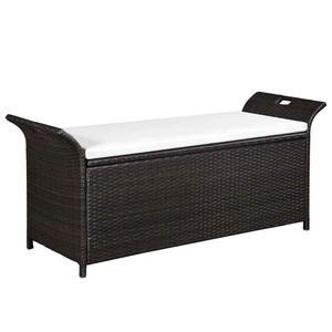 Diverse Hardware, Truhenbank mit Polster 138 cm Poly Rattan Braun, vidaXL Truhenbank mit Polster 138 cm Poly Rattan Braun
