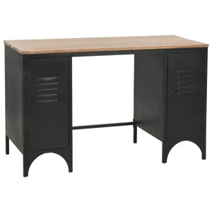 vidaXL, vidaXL Schreibtisch mit Ständer Tannenholz Massiv und Stahl 120x50x76 cm